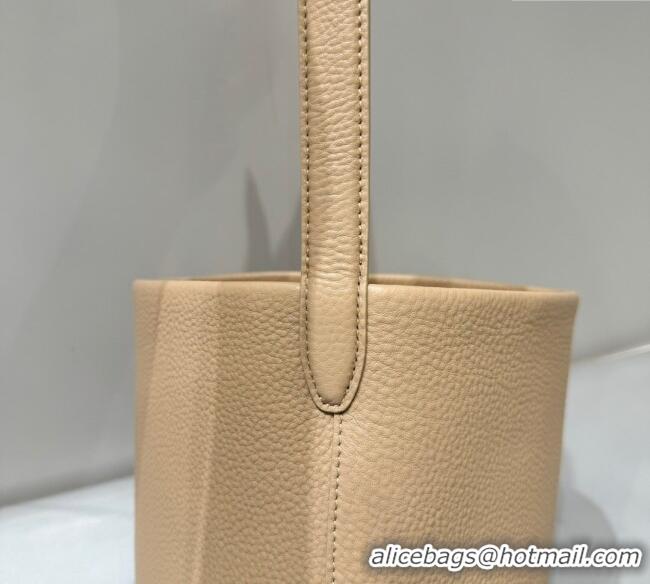 Top Design The Row Medium N/S Park Tote Bag in Grained Leather 0802 Milk Tea 2025