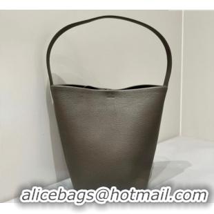 Best Quality The Row Medium N/S Park Tote Bag in Grained Leather 0802 Elephant Grey 2025