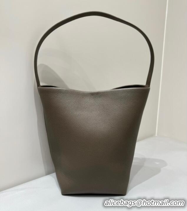 Best Quality The Row Medium N/S Park Tote Bag in Grained Leather 0802 Elephant Grey 2025