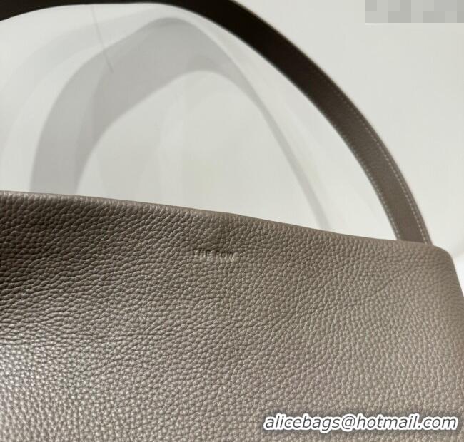 Best Quality The Row Medium N/S Park Tote Bag in Grained Leather 0802 Elephant Grey 2025