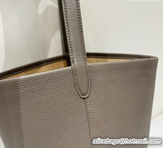 Best Quality The Row Medium N/S Park Tote Bag in Grained Leather 0802 Elephant Grey 2025