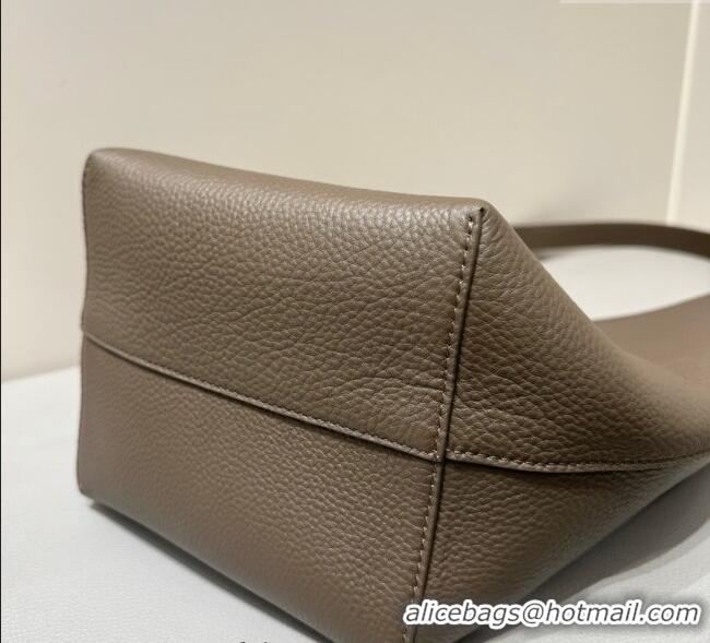 Best Quality The Row Medium N/S Park Tote Bag in Grained Leather 0802 Elephant Grey 2025