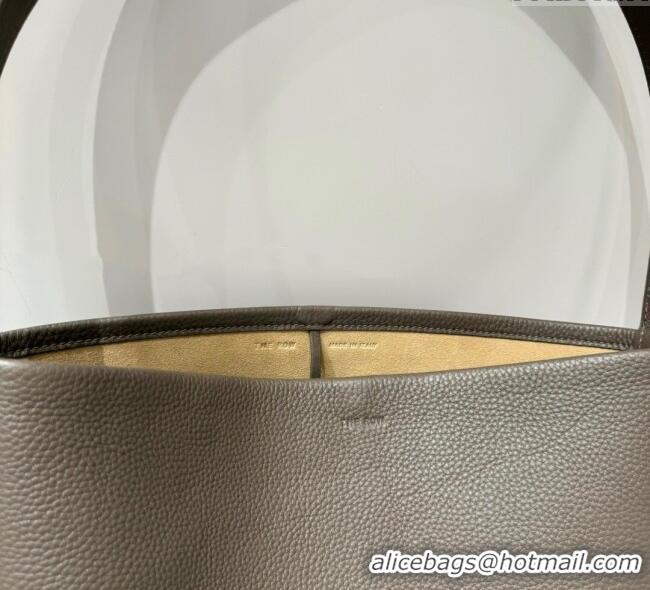 Best Quality The Row Medium N/S Park Tote Bag in Grained Leather 0802 Elephant Grey 2025