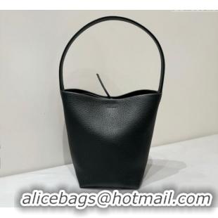 Top Quality The Row Medium N/S Park Tote Bag in Grained Leather 0802 Black 2025