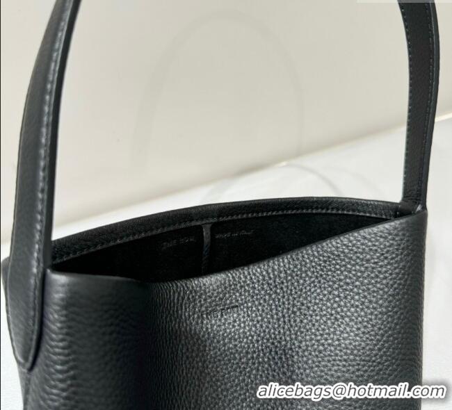 Top Quality The Row Medium N/S Park Tote Bag in Grained Leather 0802 Black 2025