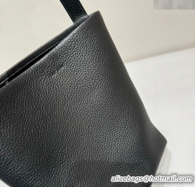 Top Quality The Row Medium N/S Park Tote Bag in Grained Leather 0802 Black 2025