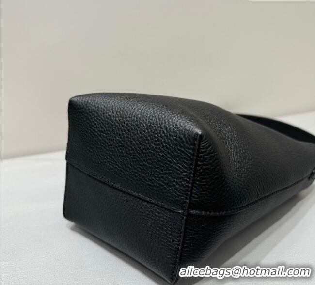 Top Quality The Row Medium N/S Park Tote Bag in Grained Leather 0802 Black 2025