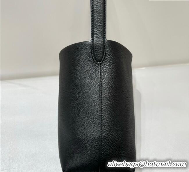 Top Quality The Row Medium N/S Park Tote Bag in Grained Leather 0802 Black 2025