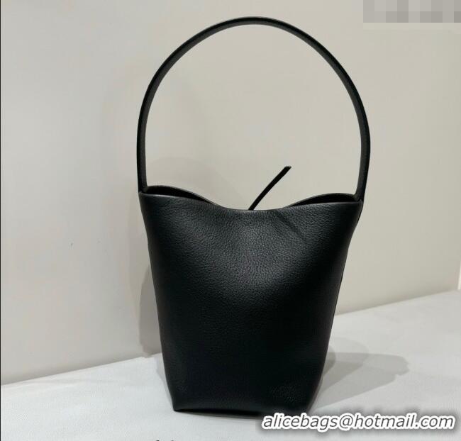 Top Quality The Row Medium N/S Park Tote Bag in Grained Leather 0802 Black 2025