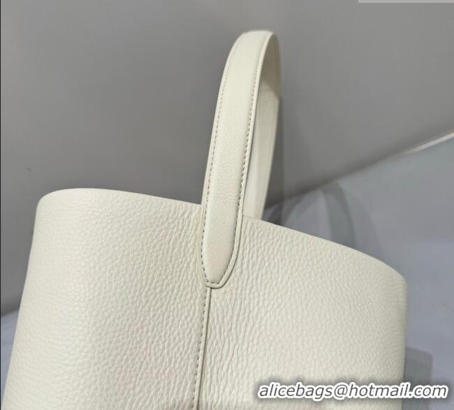 Famous Brand The Row Medium N/S Park Tote Bag in Grained Leather 0802 White 2025