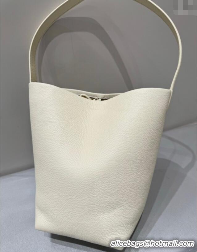 Famous Brand The Row Medium N/S Park Tote Bag in Grained Leather 0802 White 2025