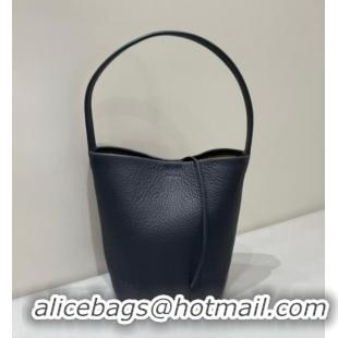 Luxury Cheap The Row Small N/S Park Tote Bag in Grained Leather 0802 Marine Blue 2025