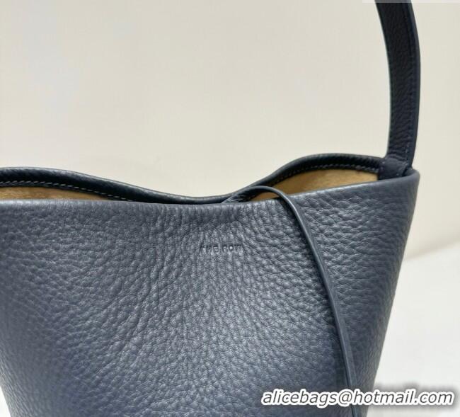 Luxury Cheap The Row Small N/S Park Tote Bag in Grained Leather 0802 Marine Blue 2025
