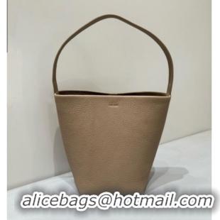 Luxury Cheap The Row Small N/S Park Tote Bag in Grained Leather 0802 Beige 2025