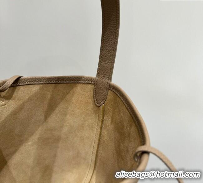 Luxury Cheap The Row Small N/S Park Tote Bag in Grained Leather 0802 Beige 2025