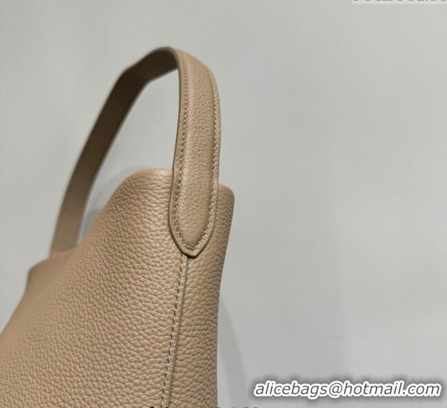 Luxury Cheap The Row Small N/S Park Tote Bag in Grained Leather 0802 Beige 2025