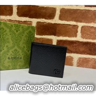 Luxury Discount Gucci GG Marmont Pig-Textured Leather Bi-fold Wallet 428726 Grey 2023