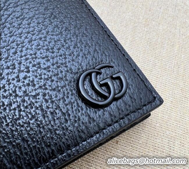 Luxury Discount Gucci GG Marmont Pig-Textured Leather Bi-fold Wallet 428726 Grey 2023