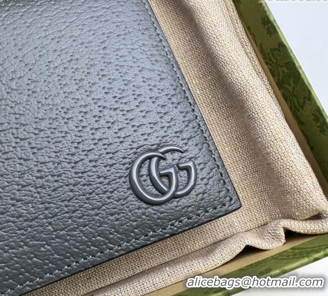 Luxury Discount Gucci GG Marmont Pig-Textured Leather Bi-fold Wallet 428726 Grey 2023
