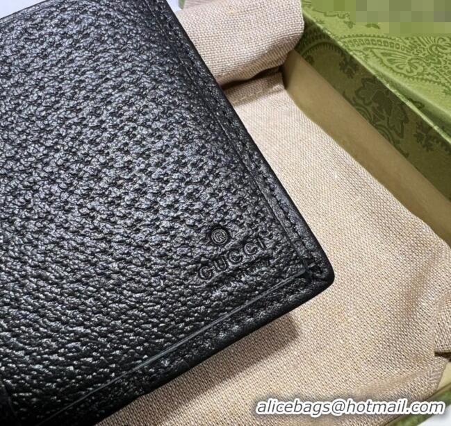Top Grade Gucci Jumbo GG Canvas Card Case Wallet 739511 Black 2023