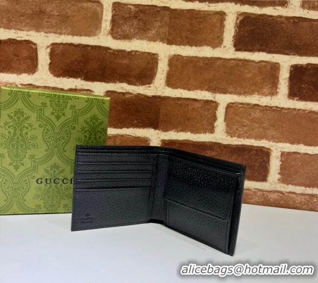 Good Taste Gucci Pig-Textured Leather Bi-fold Wallet with Horsebit 700462 Black 2023
