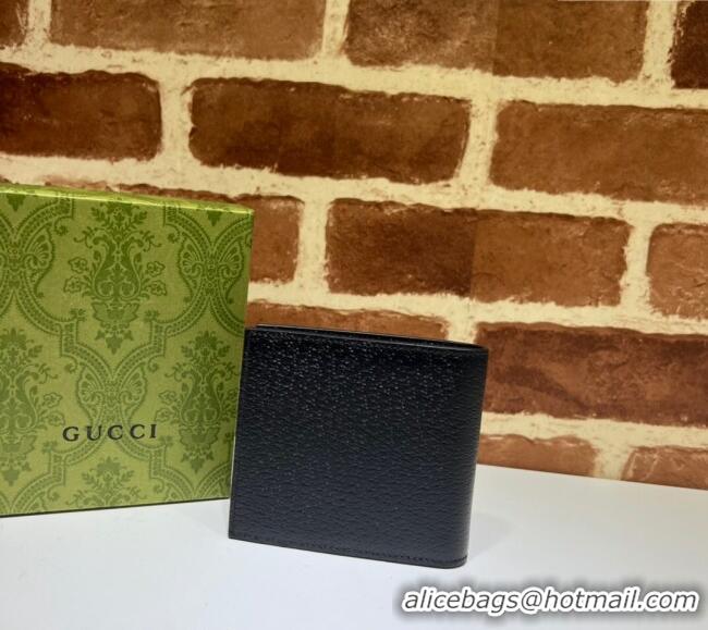 Top Design Gucci Pig-Textured Leather Bi-fold Wallet with Interlocking G 734997 Black 2023