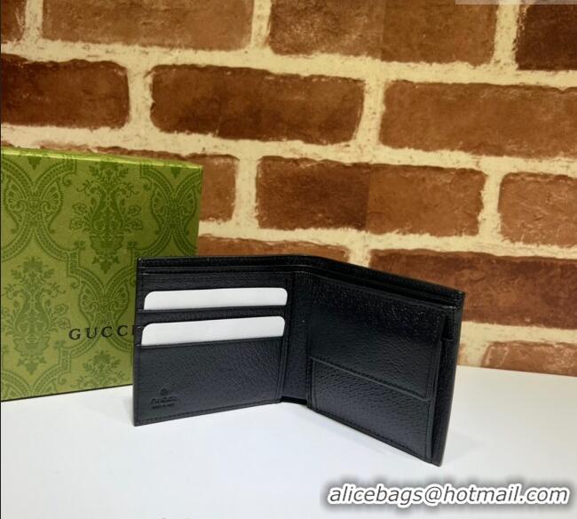 Low Cost Gucci Pig-Textured Leather Bi-fold Wallet with Interlocking G 734998 Black 2023