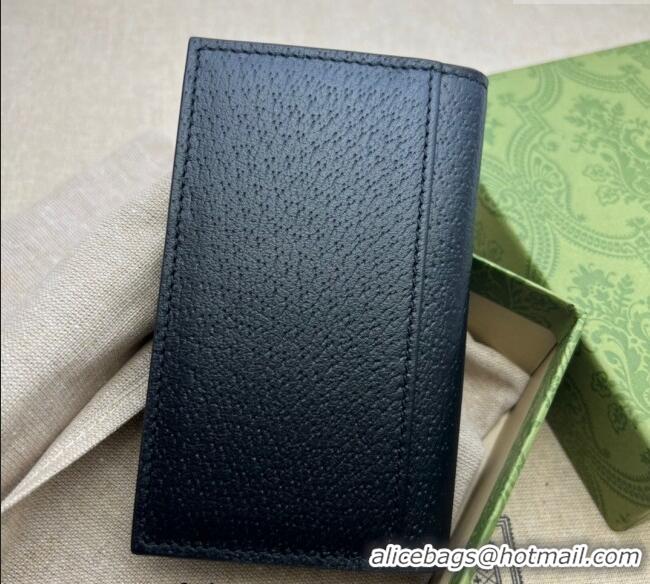 Luxury Cheap Gucci Pig-Textured Leather Bi-fold Wallet with Interlocking G 735004 Black 2023