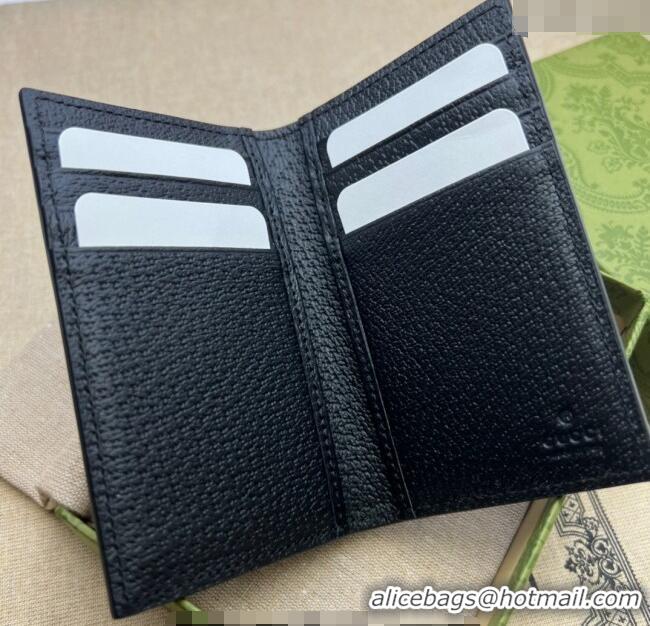 Luxury Cheap Gucci Pig-Textured Leather Bi-fold Wallet with Interlocking G 735004 Black 2023