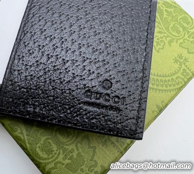 Buy Fashionable Gucci Pig-Textured Leather Bi-fold Wallet with Horsebit 703214 Black 2023