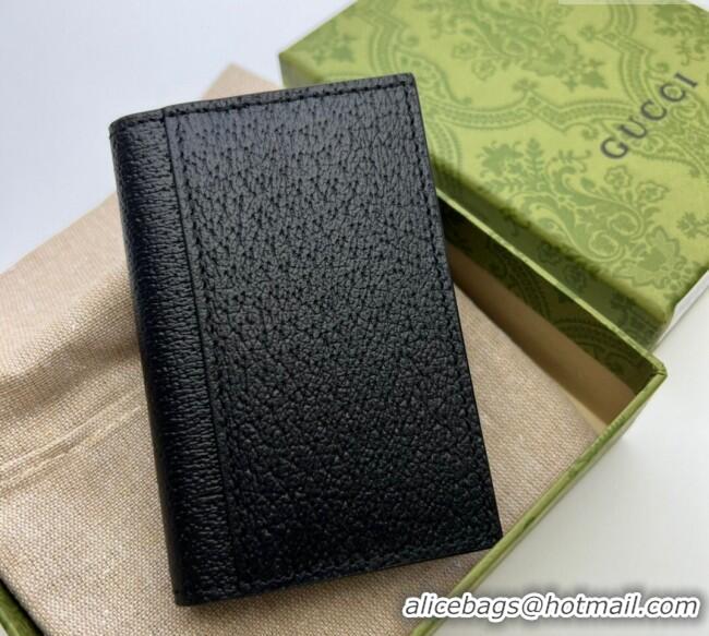Buy Fashionable Gucci Pig-Textured Leather Bi-fold Wallet with Horsebit 703214 Black 2023
