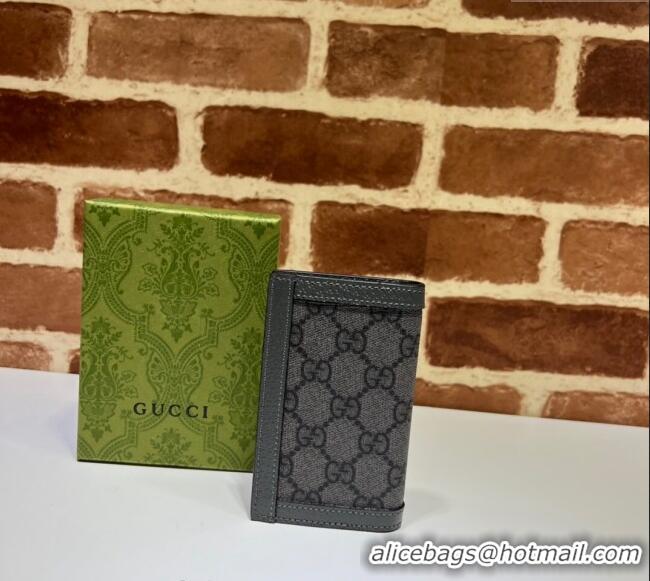 Modern Classic Gucci Ophidia GG Canvas Card Case Wallet 734943 Grey/Black 2023