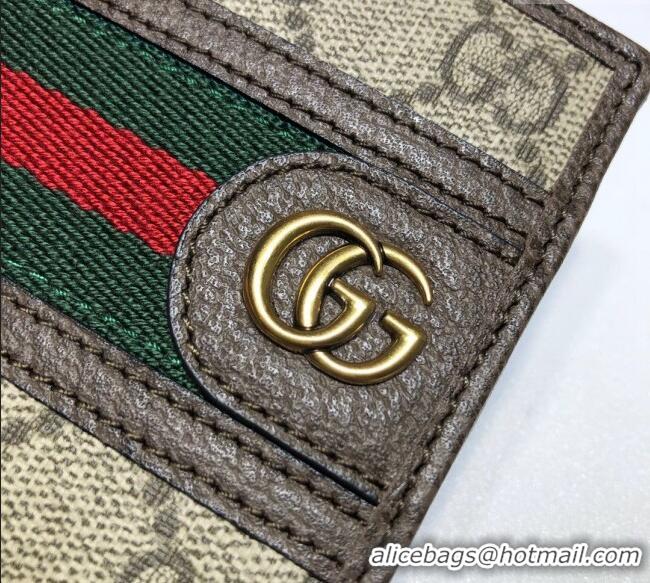 Buy New Cheap Gucci Ophidia GG Canvas Bi-Fold Wallet 597609 Beige/Brown 2023