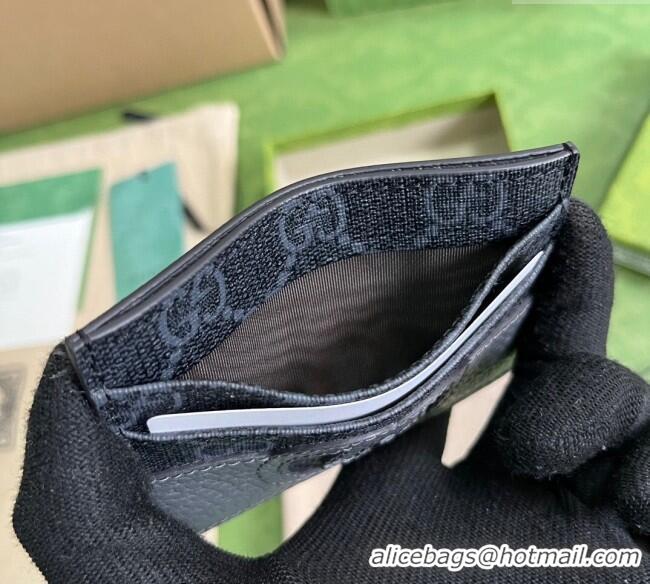 New Cheap Gucci Card case wallet with cut-out Interlocking G 701425 Grey/Black 2023
