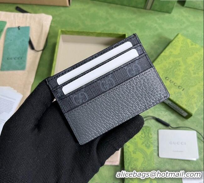 New Cheap Gucci Card case wallet with cut-out Interlocking G 701425 Grey/Black 2023