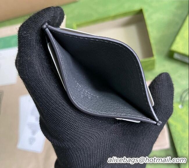 New Cheap Gucci Card case wallet with cut-out Interlocking G 701425 Grey/Black 2023