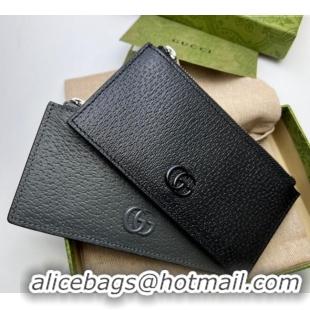 Best Price Gucci GG Marmont Pig-Like Leather Zip Card Case Wallet ‎722726 2023