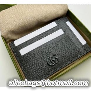 Original Cheap Gucci GG Marmont Pig-Like Leather Card Case 722734 Grey 2023