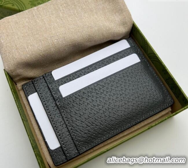Original Cheap Gucci GG Marmont Pig-Like Leather Card Case 722734 Grey 2023