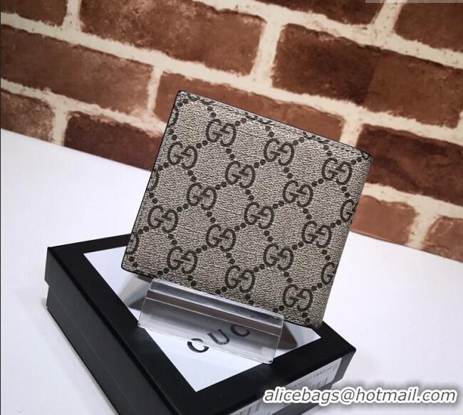Modern Classic Gucci Bee Print GG Supreme Canvas Wallet 451268 Beige 2023
