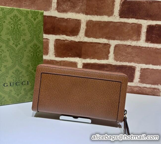 New Product Gucci Diana Jumbo GG Leather Wallet 658634 Brown 2023