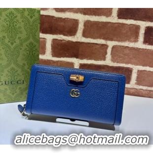 Original Cheap Gucci Diana Jumbo GG Leather Wallet 658634 Blue 2023