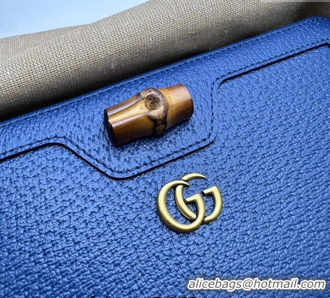 Original Cheap Gucci Diana Jumbo GG Leather Wallet 658634 Blue 2023