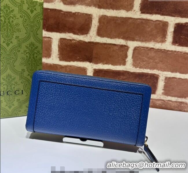 Original Cheap Gucci Diana Jumbo GG Leather Wallet 658634 Blue 2023