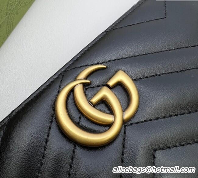 Spot Bulk Gucci GG Marmont Matelasse Leather Zip Around Wallet 443123 Black 2023