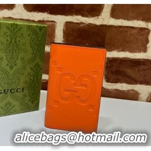 Buy Stylish Gucci Jumbo GG Leather Card Case Wallet 739478 Orange 2023