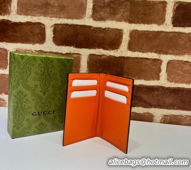 Buy Stylish Gucci Jumbo GG Leather Card Case Wallet 739478 Orange 2023