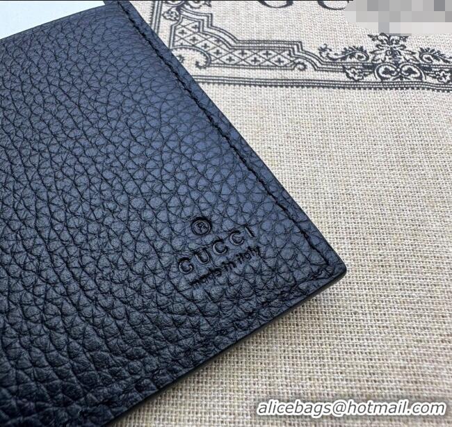 Top Quality Gucci Jumbo GG Leather Card Case Wallet 739478 Black 2023