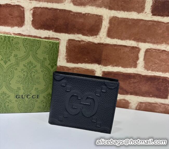 Wholesale Discount Gucci Jumbo GG Leather Wallet in Leather 739475 Black 2023
