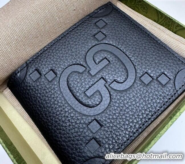 Wholesale Discount Gucci Jumbo GG Leather Wallet in Leather 739475 Black 2023